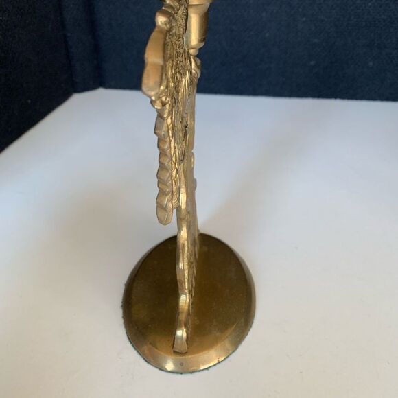 Vintage brass angel candle holder - mid century